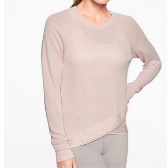 Athleta Tops - Athleta Serenity Blush Pink Criss Cross Sweatshirt